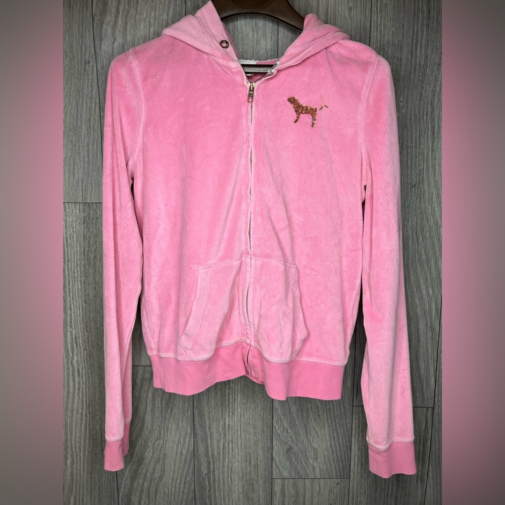 Vintage medium Love Pink sequin bling jacket yt2